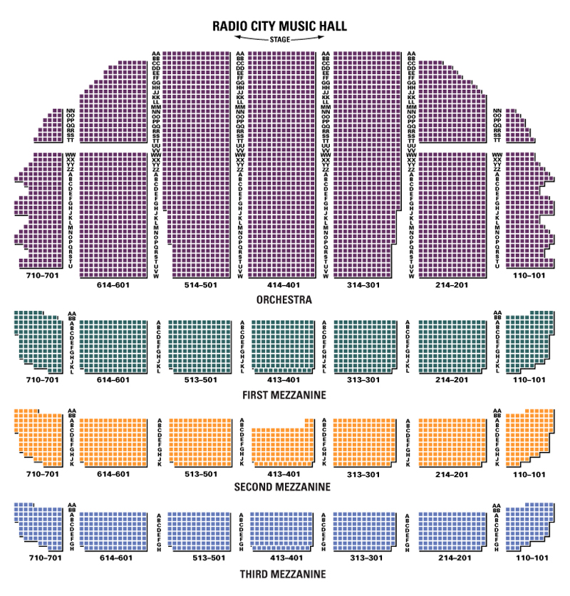 Seat Map Radio City Music Hall New York